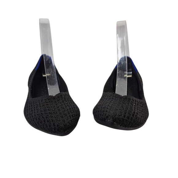 Rothys Womens The Point Flats Size 9 Black Mesh Knit Comfort Classic Career - Picture 2 of 9